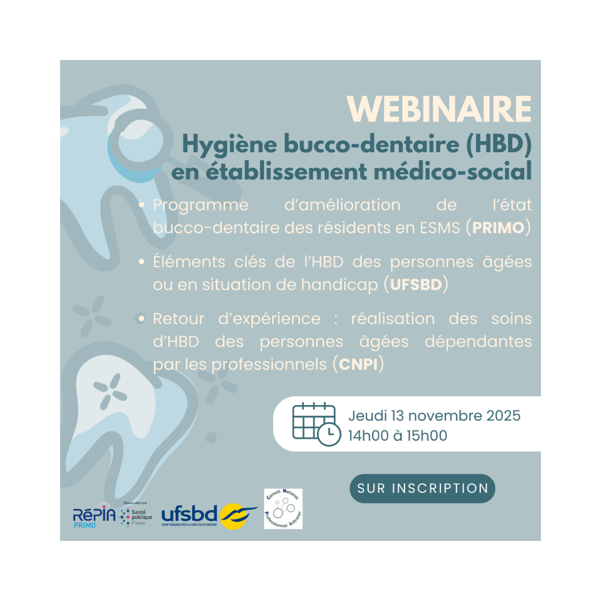 Webinaire hygiène bucco-dentaire en EMS